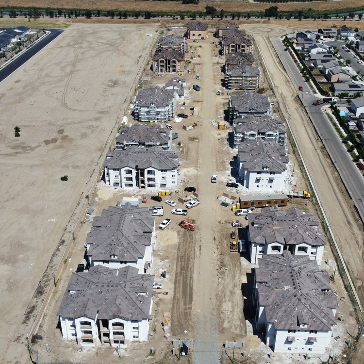Subdivision homes aerial