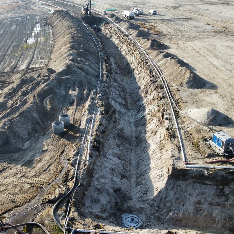 Utility trench aerial