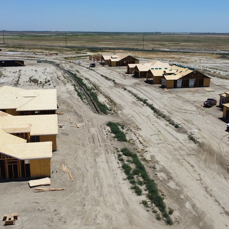 New homes framing aerial